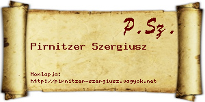 Pirnitzer Szergiusz névjegykártya
